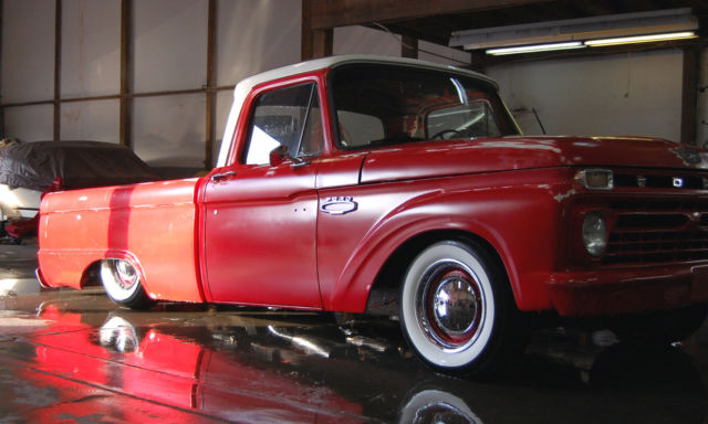 1966 Red Ford F-100 Standard Cab Pickup