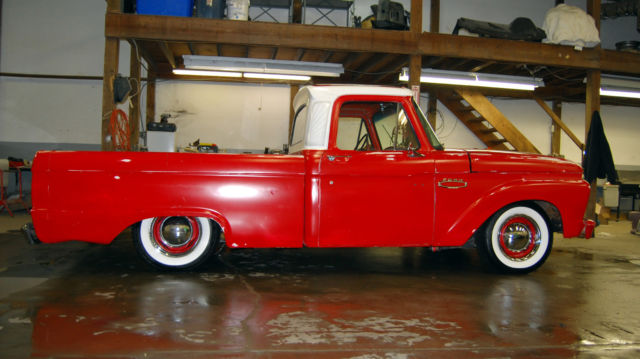 1966 Red Ford F-100 Standard Cab Pickup