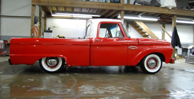 1966 Red Ford F-100 Standard Cab Pickup