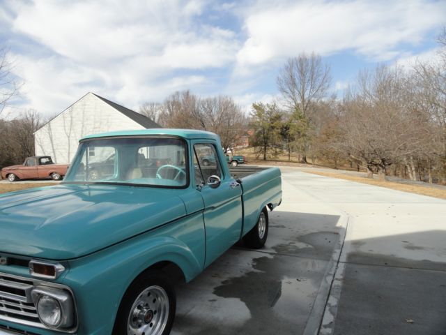 1966 Teal Ford F-100 short wheel base