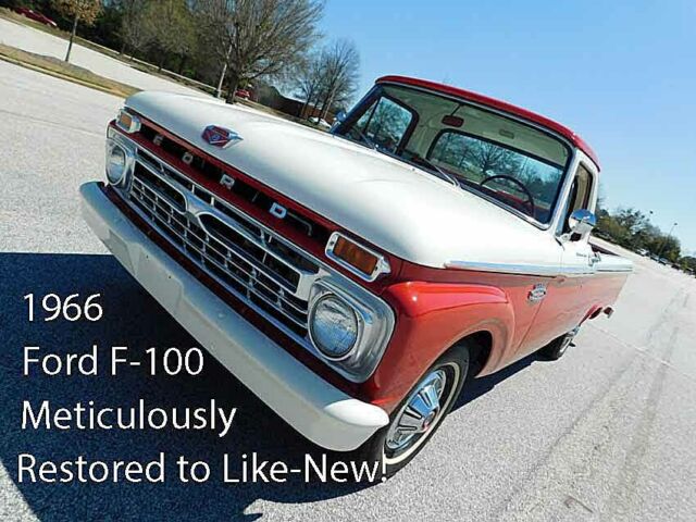 1966 Red/White Ford F-100 Ford Custom Cab