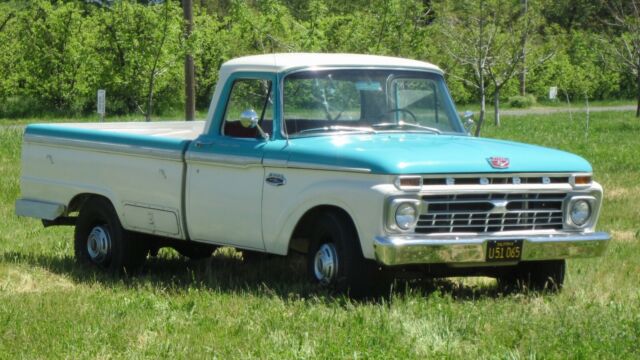 1966 white/blue Ford F-250 F-250 long bed custom cab