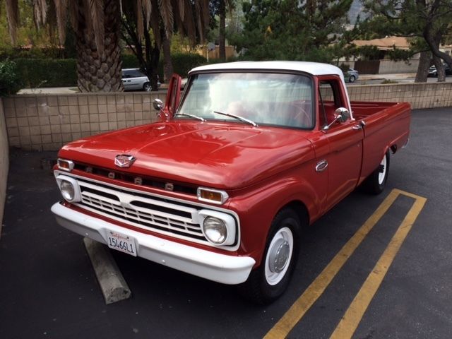 1966 Red with white top Ford F-250 pick up single cab