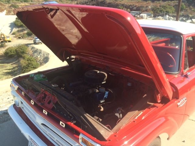 1966 Red with white top Ford F-250 pick up single cab