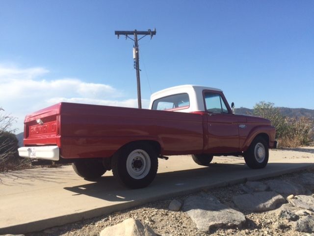 1966 Red with white top Ford F-250 pick up single cab