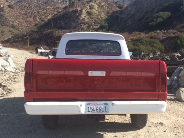 1966 Red with white top Ford F-250 pick up single cab