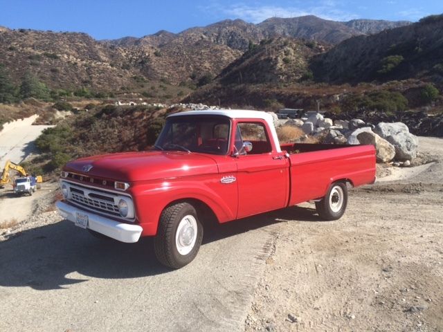 1966 Red with white top Ford F-250 pick up single cab