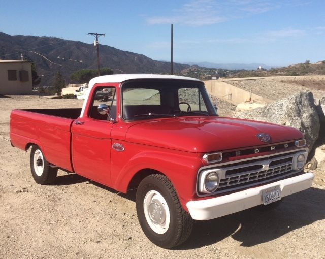 1966 Red with white top Ford F-250 pick up single cab