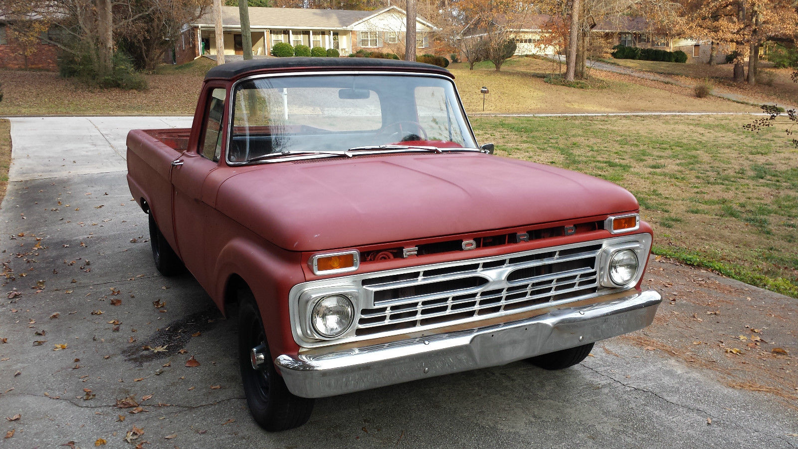 1966 Red Ford F-100 Standard Cab Pickup