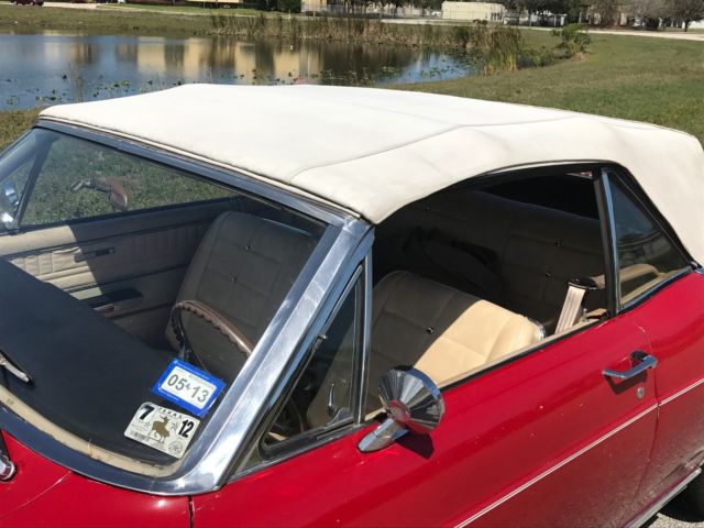 1966 Red Ford Fairlane Convertible