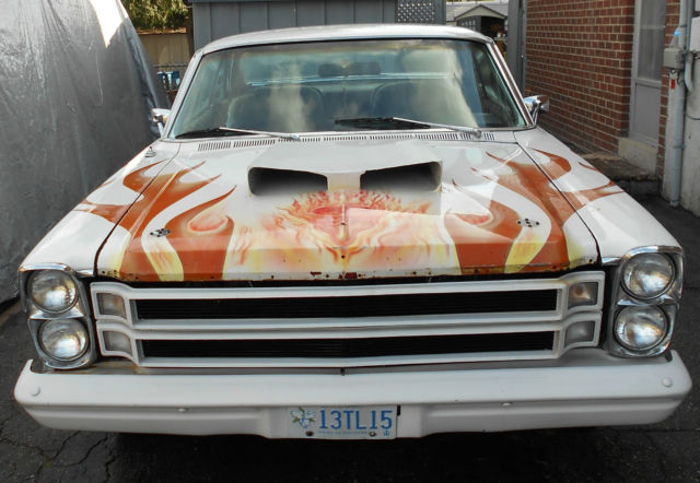 1966 White with Red Flames Ford Galaxie Fastback