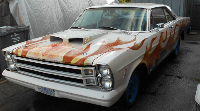 1966 White with Red Flames Ford Galaxie Fastback
