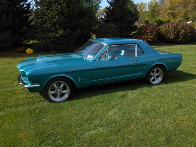 1966 teal Ford Mustang coupe