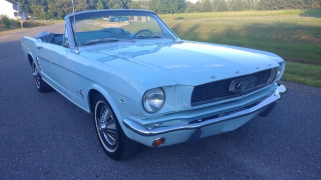1966 Blue Ford Mustang Convertible