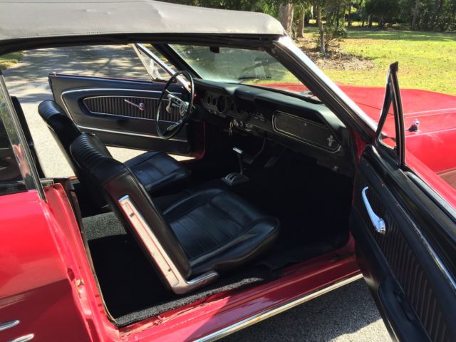 1966 Red Ford Mustang Convertible