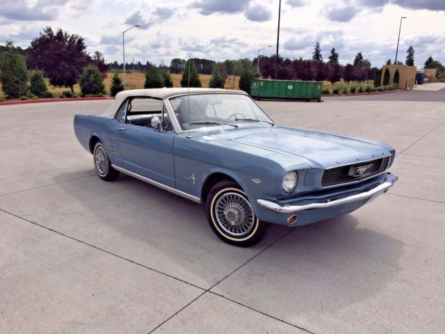 1966 blue Ford Mustang