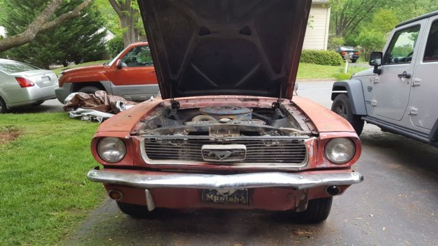 1966 red/black Ford Mustang Coupe