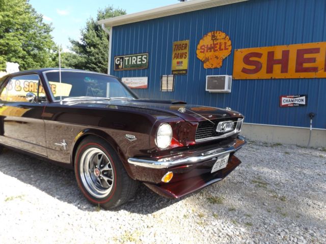 1966 Dark Black Cherry Ford Mustang Coupe