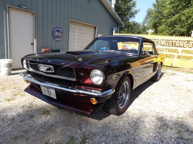 1966 Dark Black Cherry Ford Mustang Coupe