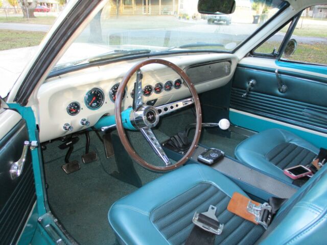 1966 Turquoise/Wimbledon White Ford Mustang Coupe
