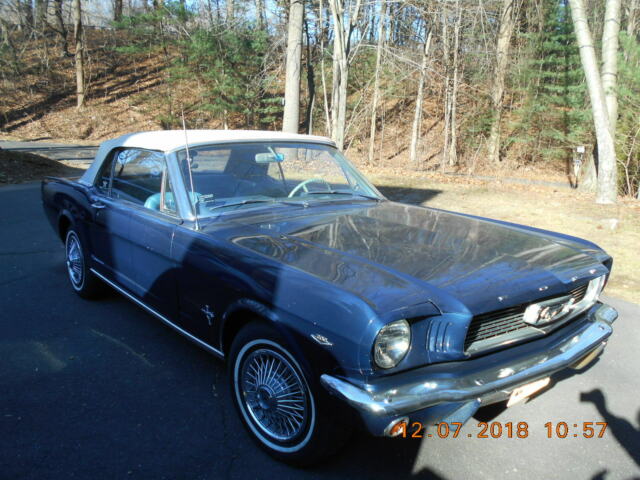 1966 Blue Ford Mustang Convertible