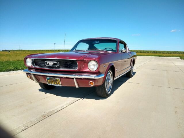 1966 Burgundy Ford Mustang Fastback