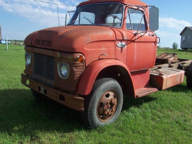 1966 red Ford F-350 cab over