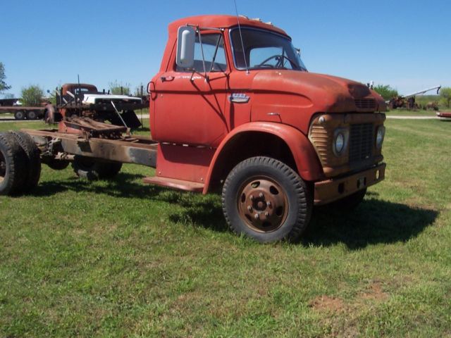 1966 red Ford F-350 cab over