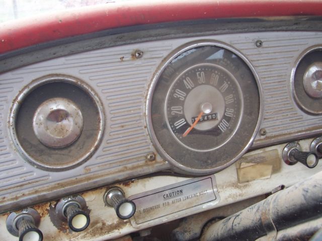 1966 red Ford F-350 cab over