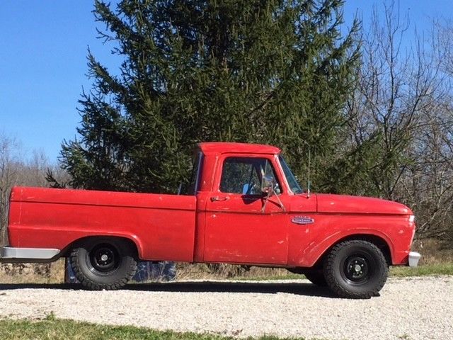 1966 Red Ford F-100 2 door