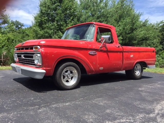 1966 Red Ford F-100 2 door