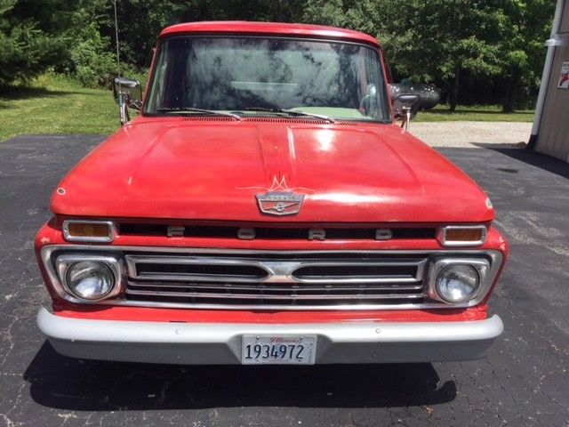 1966 Red Ford F-100 2 door