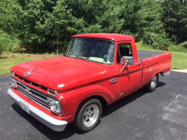 1966 Red Ford F-100 2 door