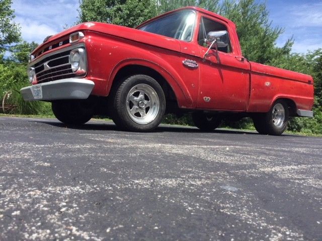 1966 Red Ford F-100 2 door