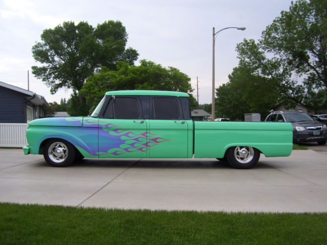 1966 Teal Ford F-100 Extended Cab Pickup