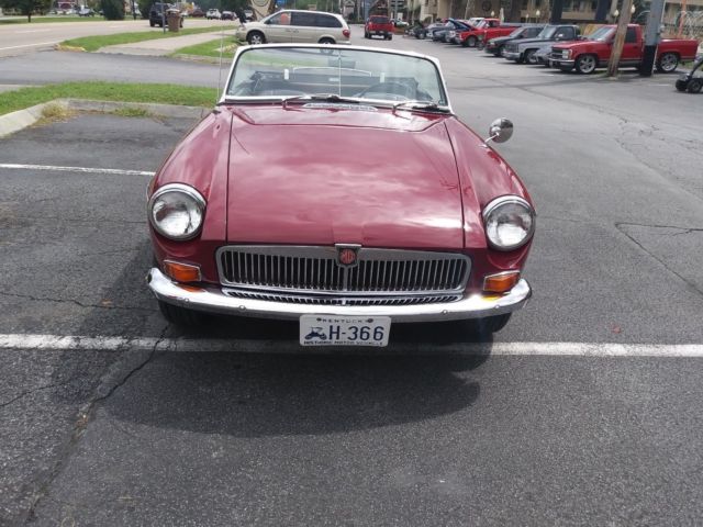 1966 Burgundy MG MGB Convertible