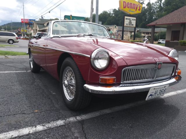 1966 Burgundy MG MGB Convertible