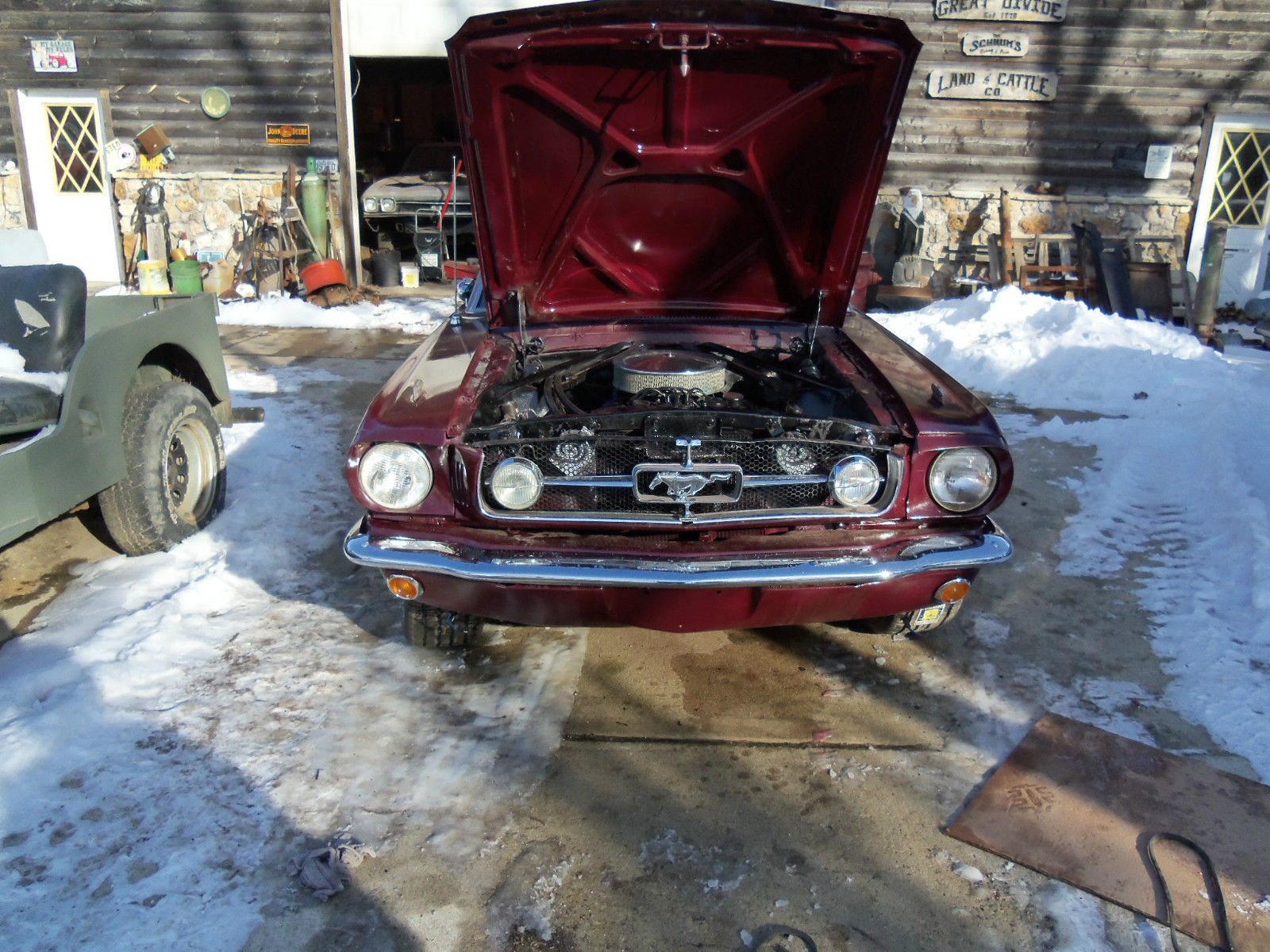 1966 Burgundy Ford Mustang Convertible
