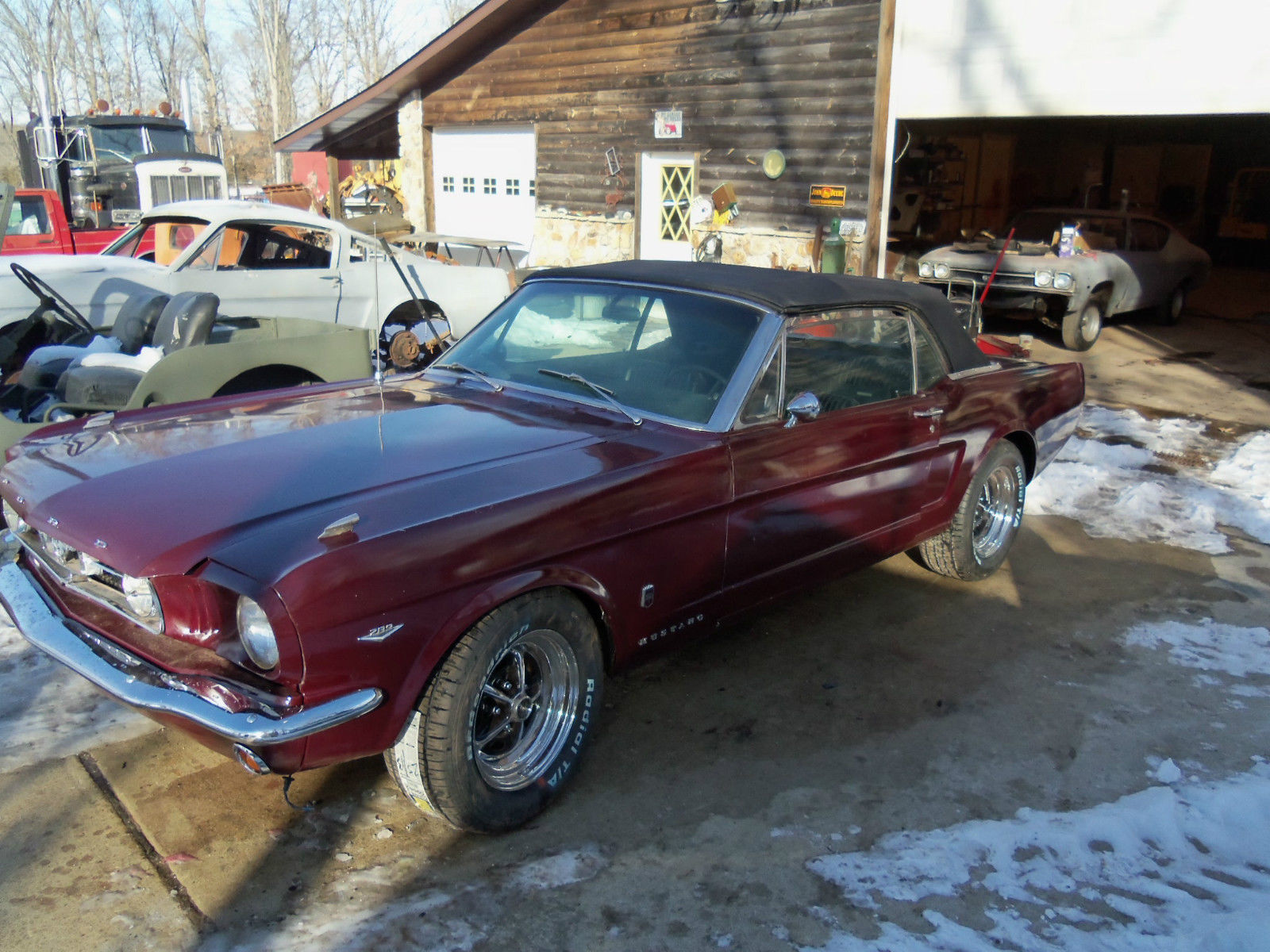 1966 Burgundy Ford Mustang Convertible