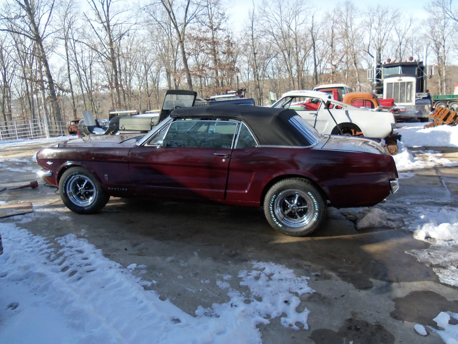 1966 Burgundy Ford Mustang Convertible