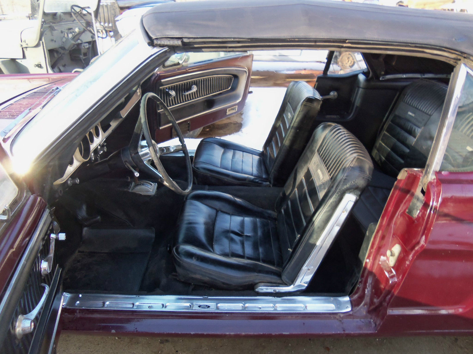 1966 Burgundy Ford Mustang Convertible