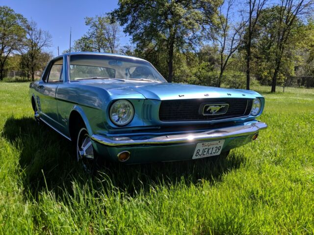 1966 blue Ford Mustang Coupe