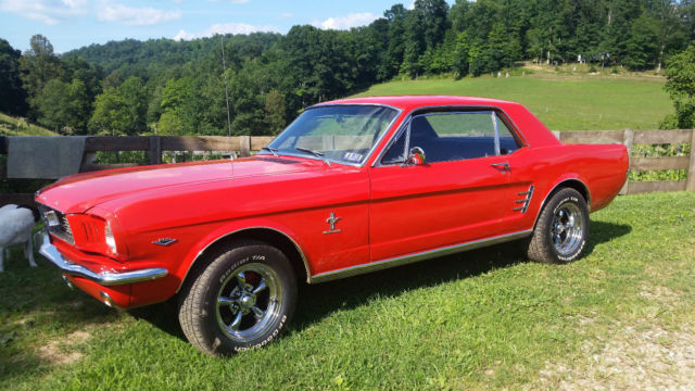 1966 signal flare red Ford Mustang coupe