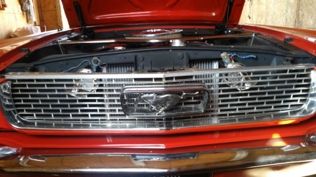 1966 signal flare red Ford Mustang coupe