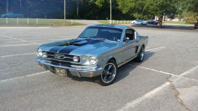 1966 Silver with black strips Ford Mustang Fastback