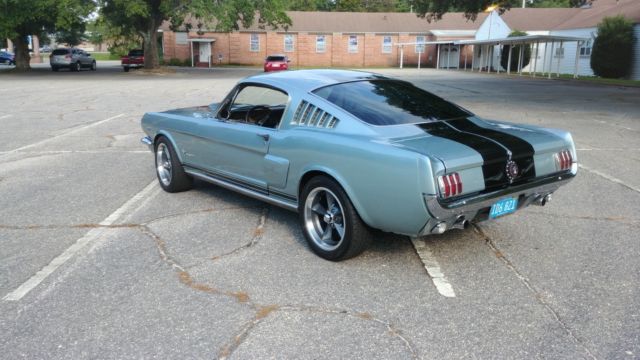 1966 Silver with black strips Ford Mustang Fastback