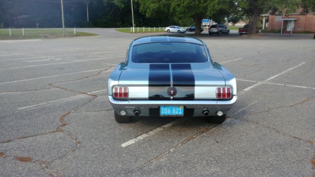 1966 Silver with black strips Ford Mustang Fastback