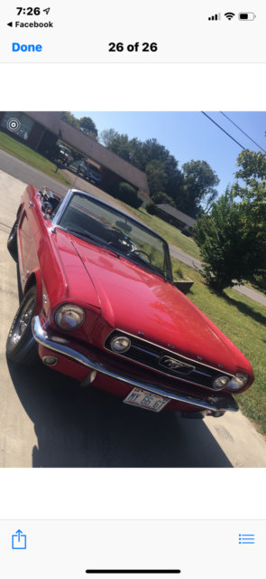 1966 Red Ford Mustang Convertible
