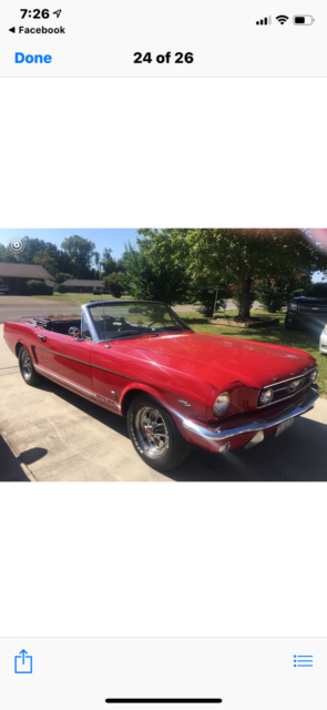 1966 Red Ford Mustang Convertible