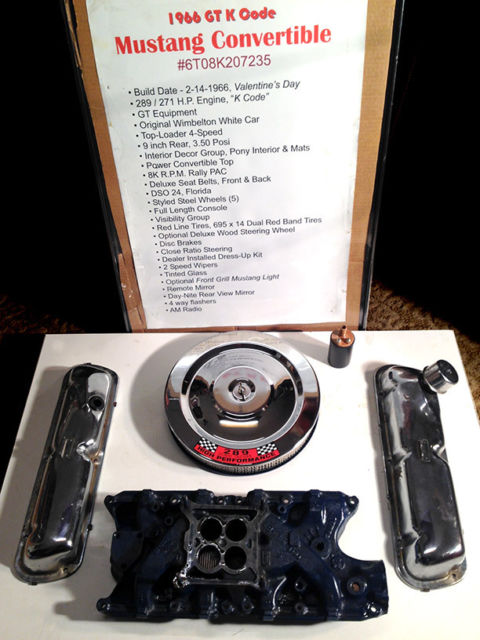 1966 White (Code M) Ford Mustang Convertible White Electric Top